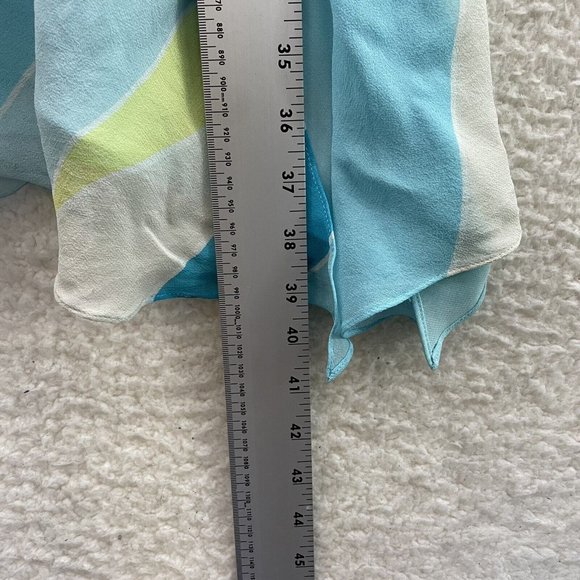 Y2K 2000s Express Blue Pattern Chiffon Mesh O-Ring Halter Midi Dress 2 S Small - Picture 10 of 11